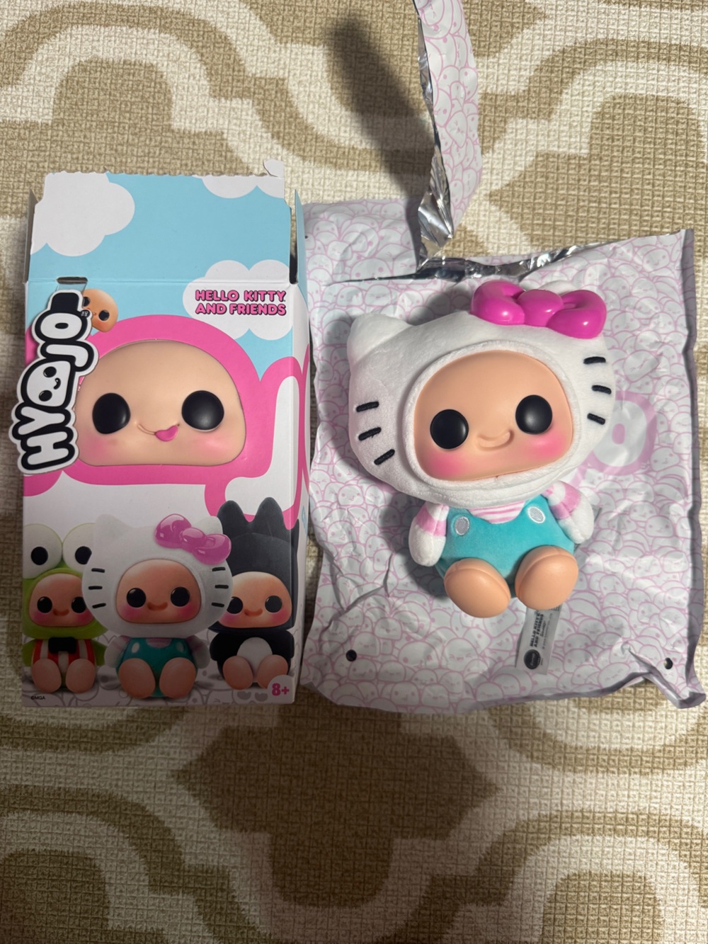 Hyojo Hello Kitty Hyoyo Plush - White, Pink & Teal Keychain